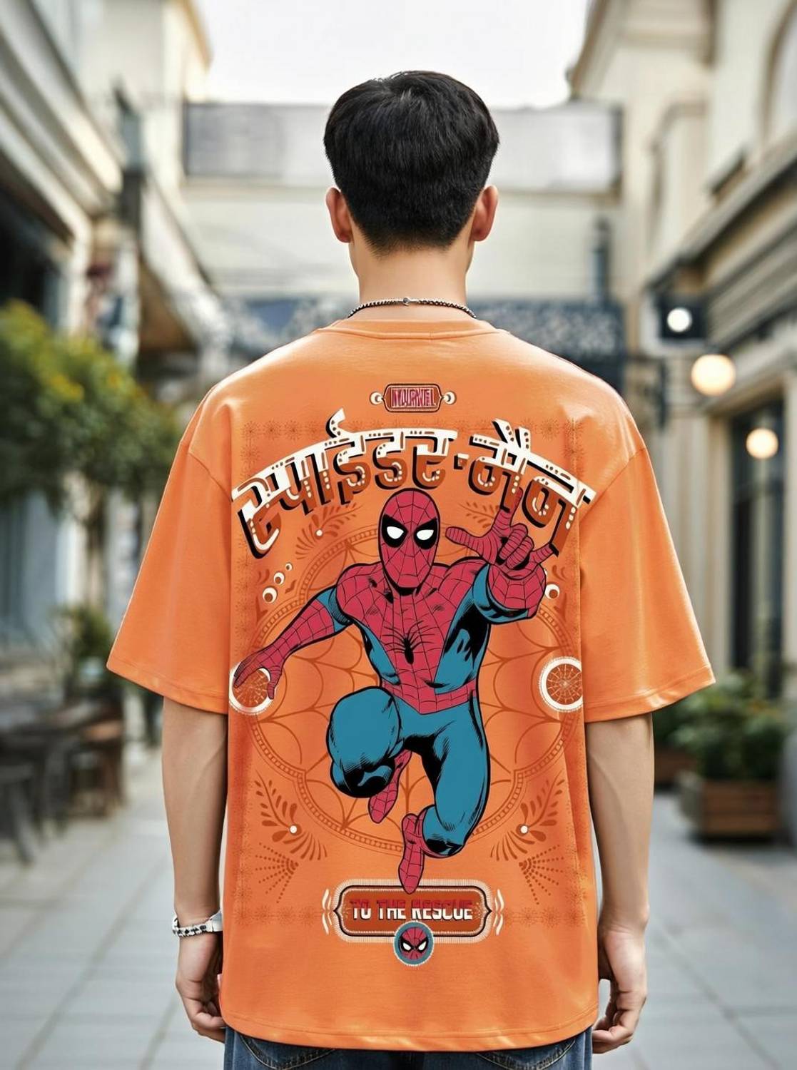 BEWAKOOF Graphic Print Men Round Neck Orange T-Shirt