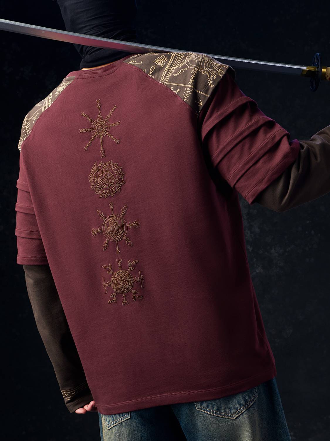 The Souled Store Embroidered Maroon T-Shirt - Image 5