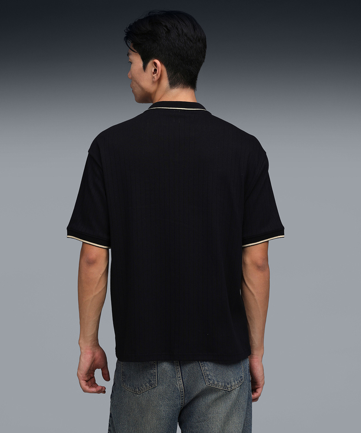 Image of PUMA Solid Men Polo Neck Black T-Shirt