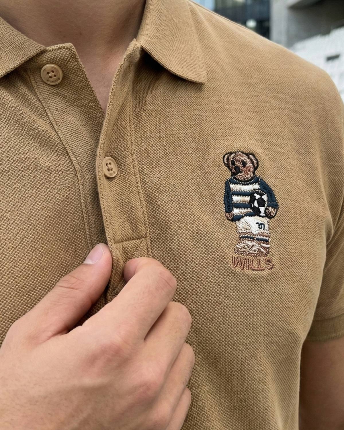 Supreme Stitch Embroidered Men Polo Neck Brown T-Shirt - Buy 