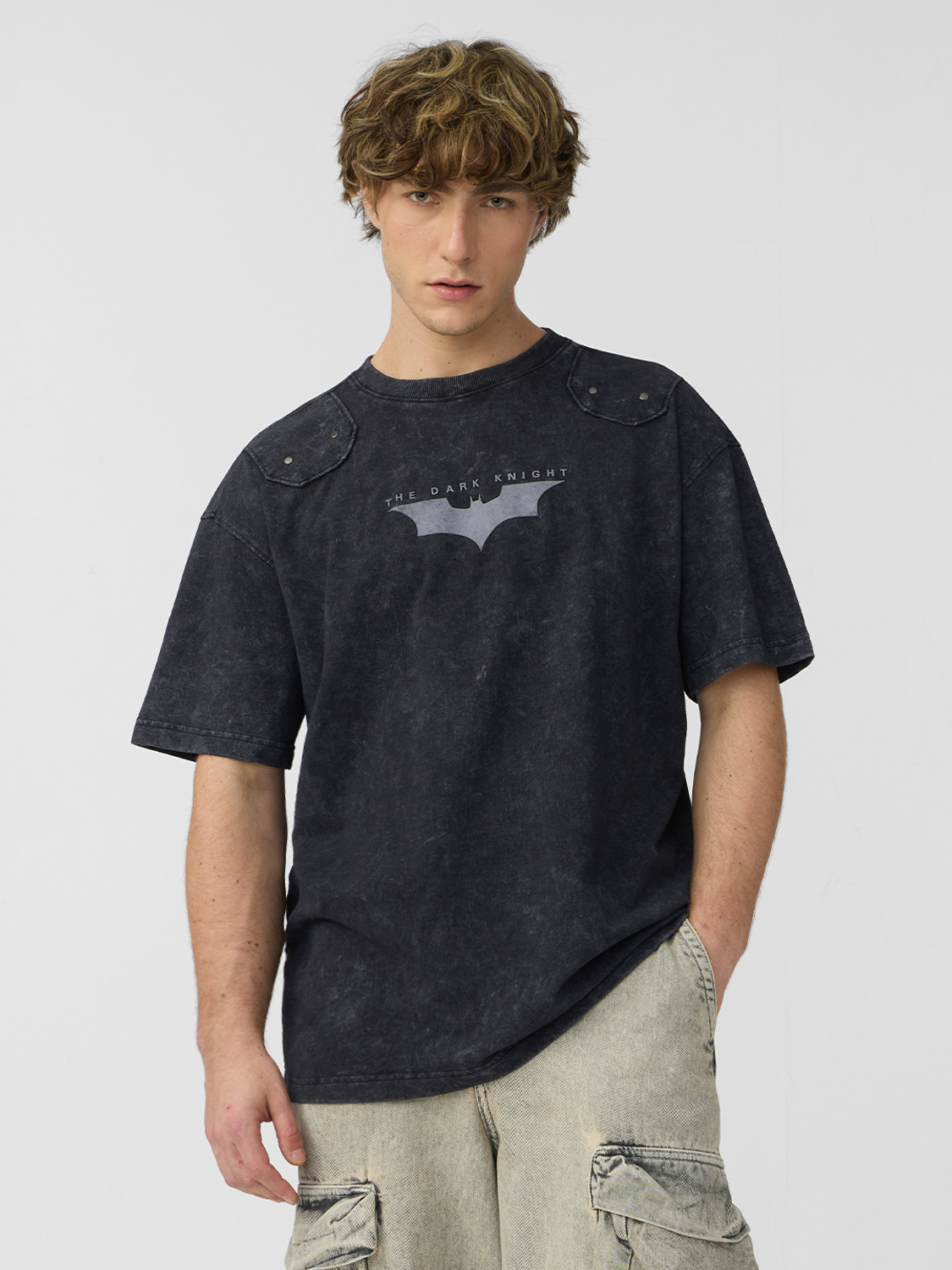 Image of The Souled Store Superhero Men Round Neck Black T-Shirt