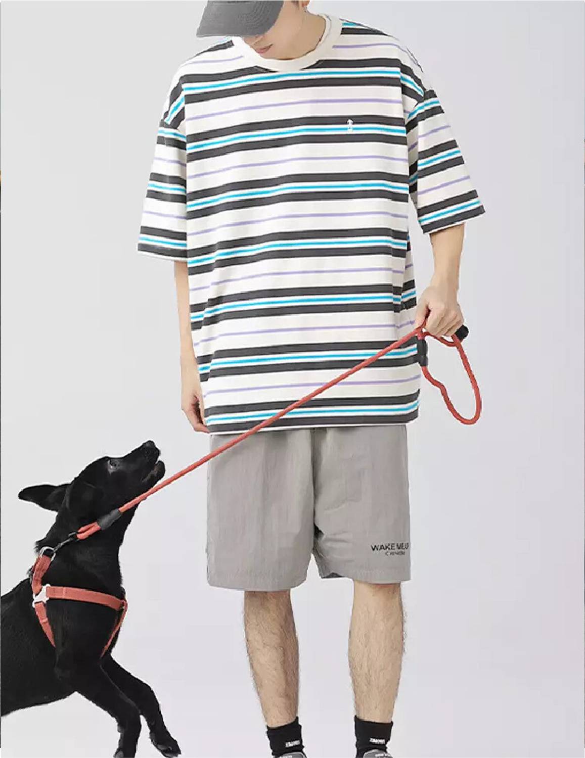 Lauren Adams Striped Men Round Neck Beige T-Shirt - Image 2
