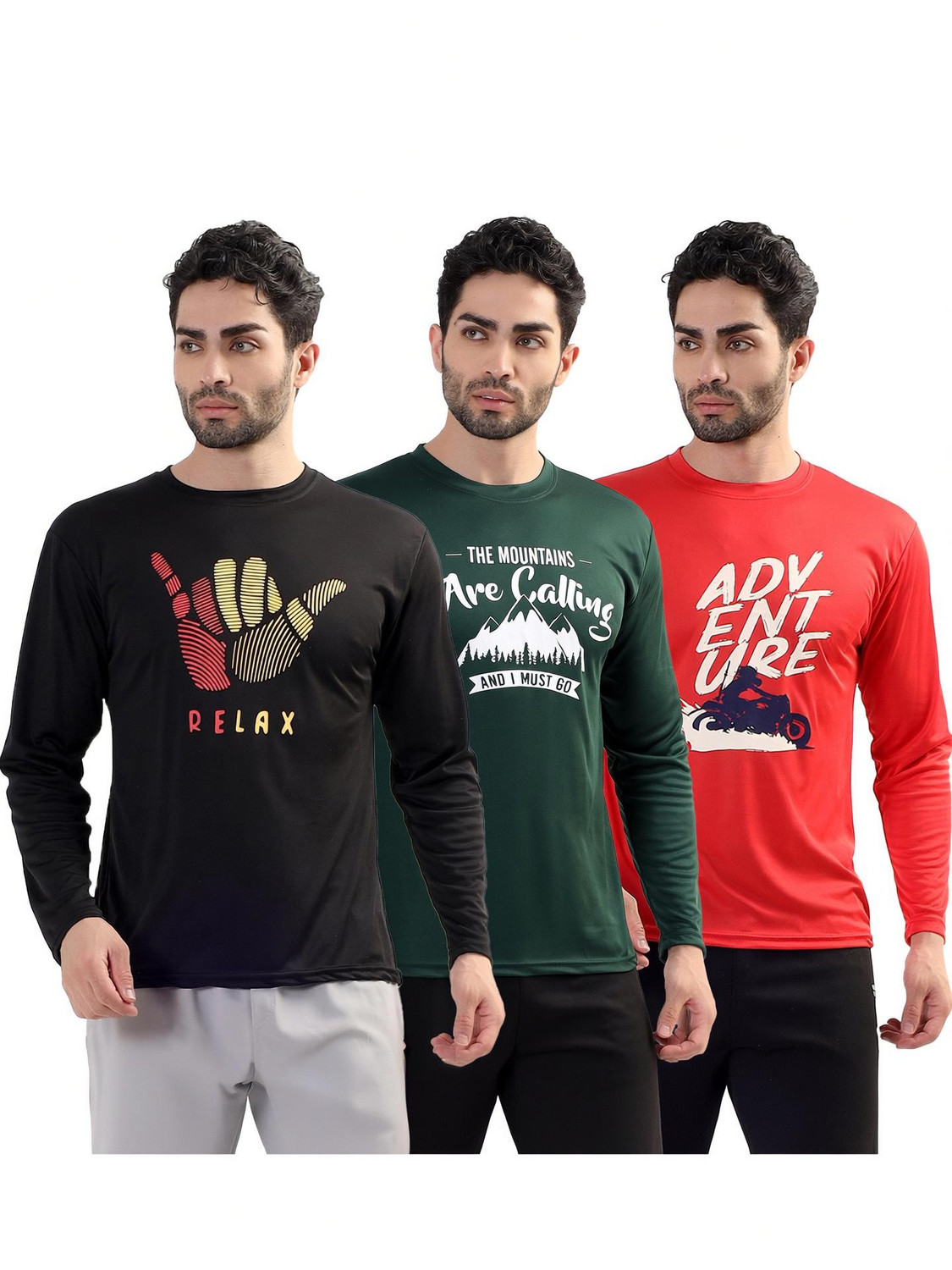 Image of Garmin Typography Men Round Neck Multicolor T-Shirt