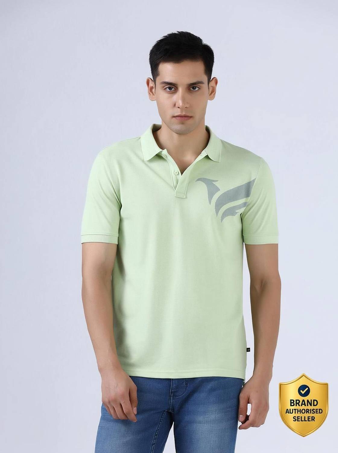 Blackberrys Solid Men Polo Neck Green T-Shirt