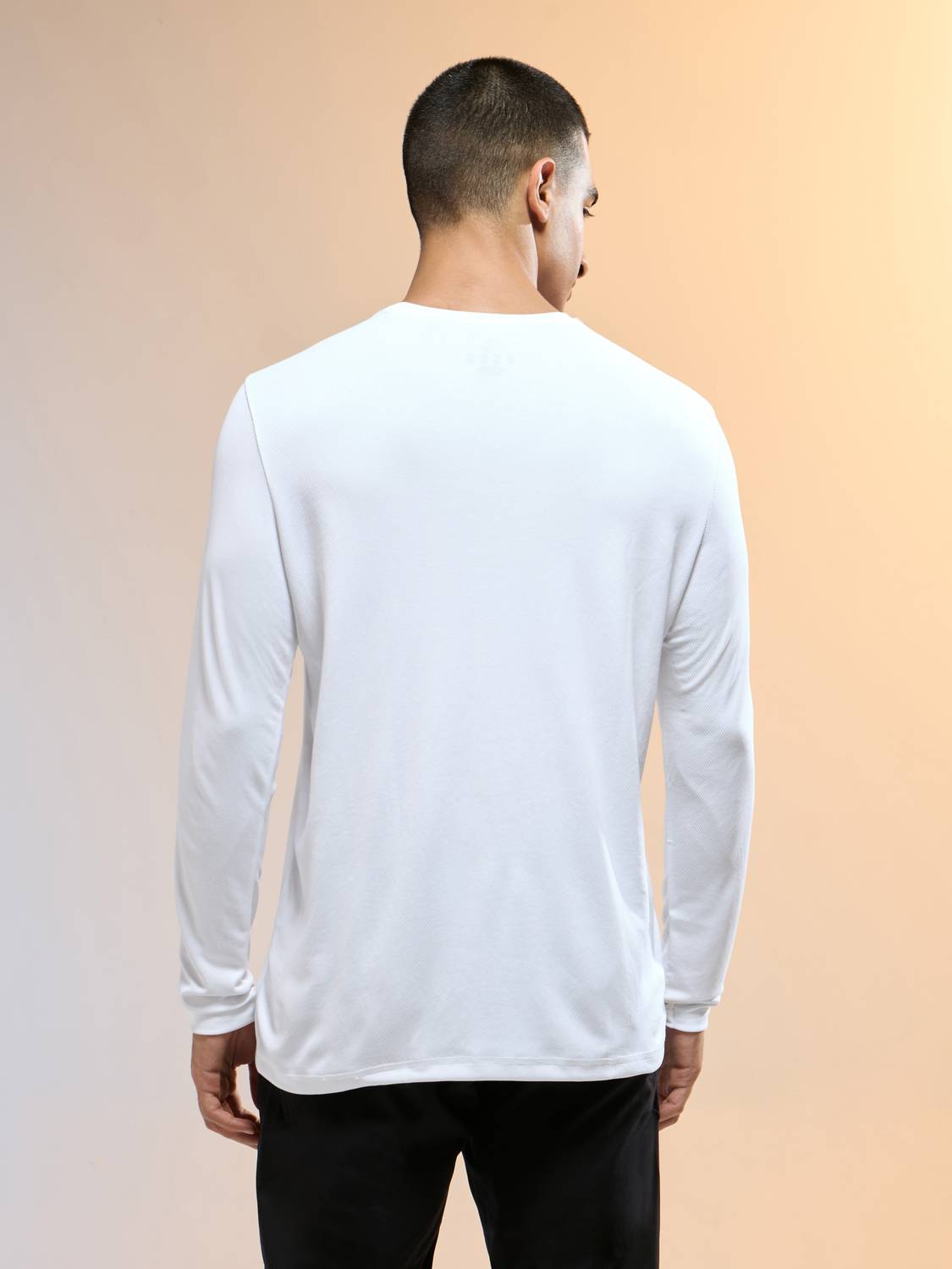 TECHNOSPORT Solid Men Crew Neck White T-Shirt - Image 2