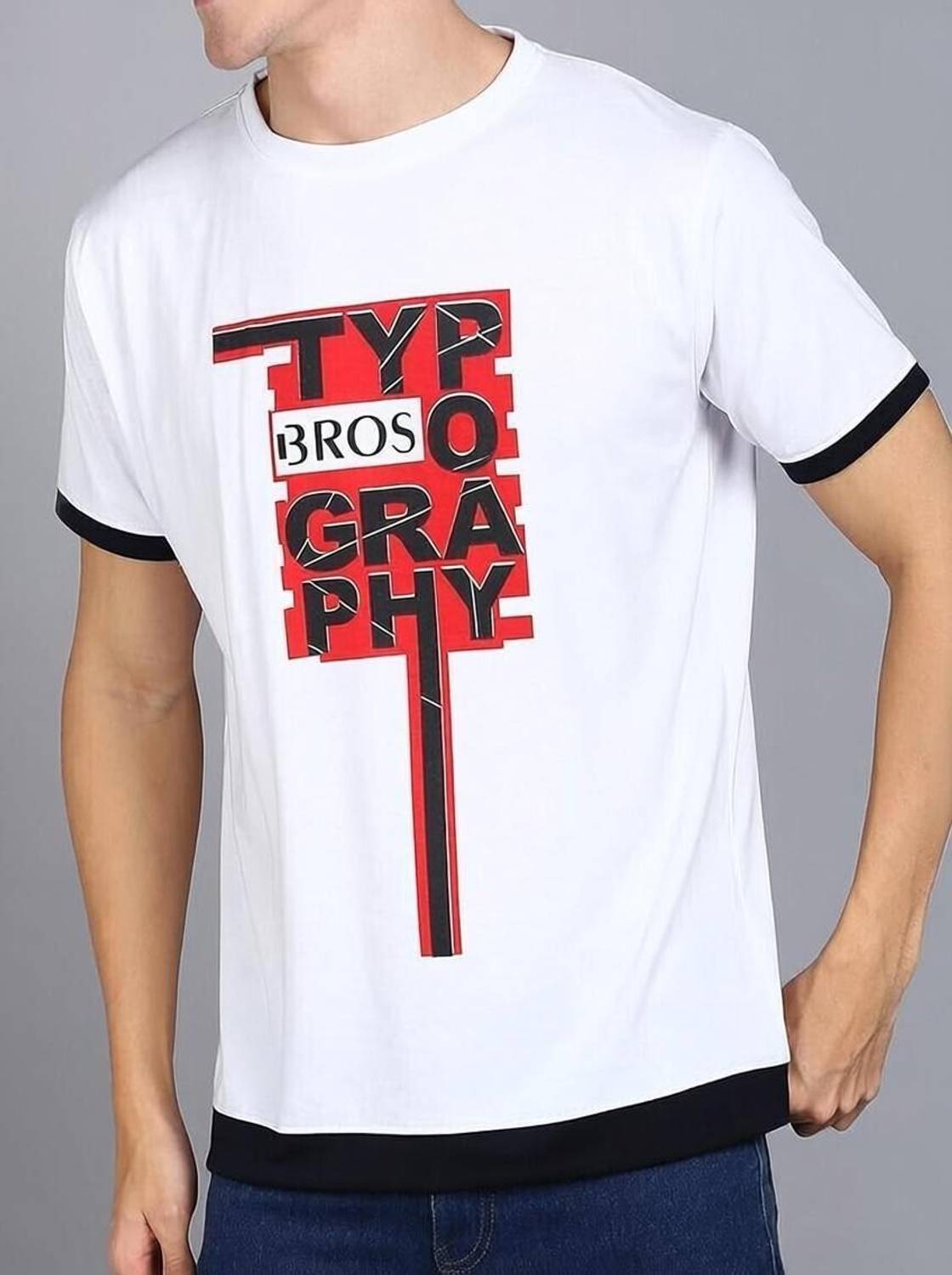 3BROS Graphic Print Men Round Neck White T-Shirt