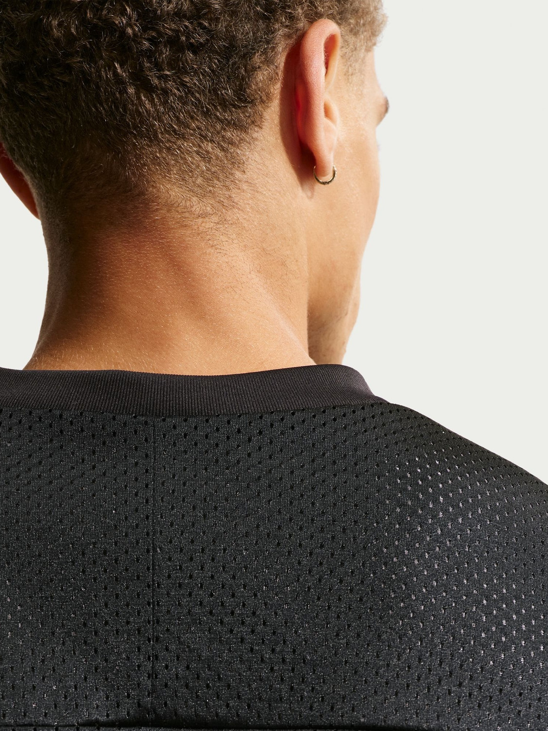 Image of NIKE Solid Men V Neck Black T-Shirt