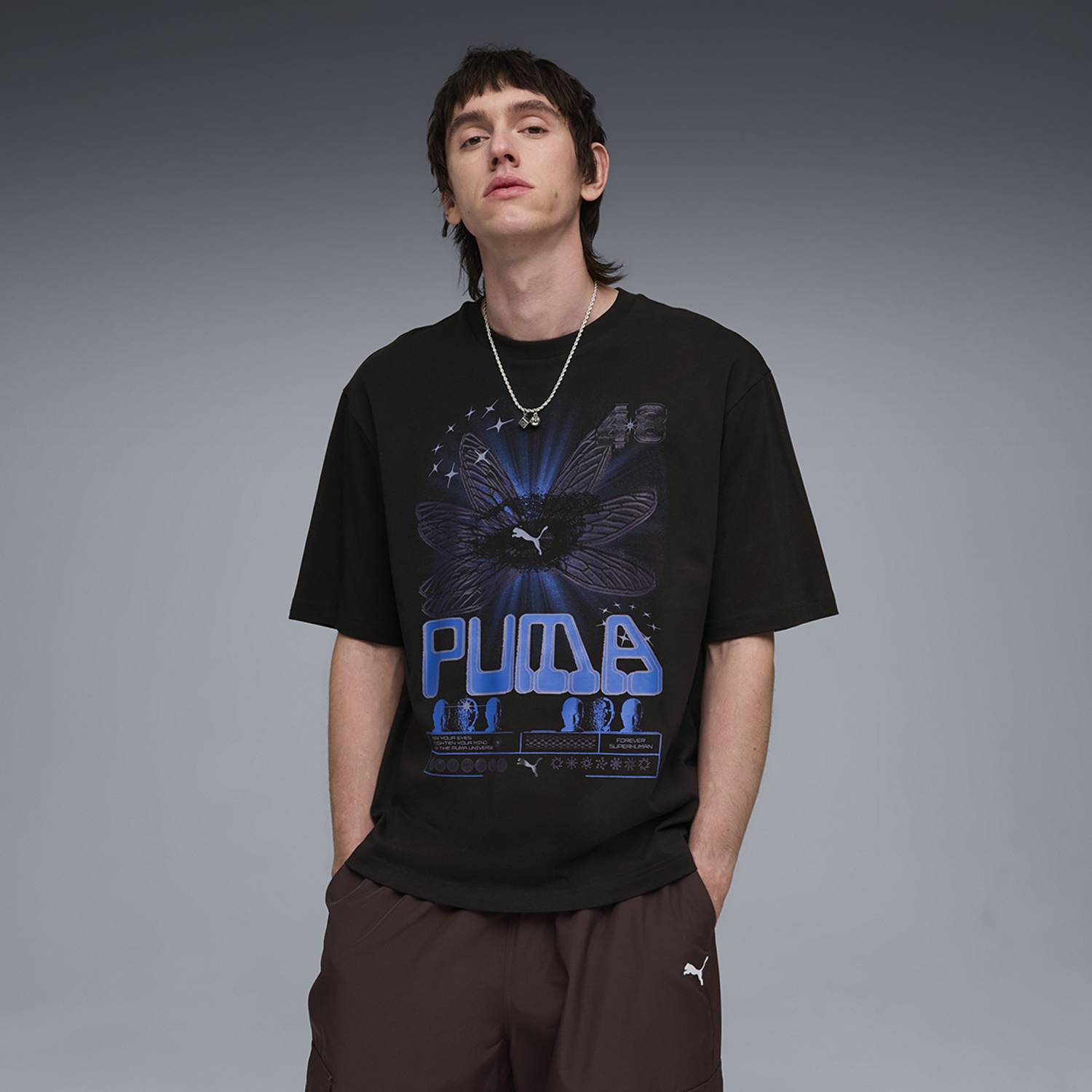 PUMA Men Black Crew Neck T-Shirt - Image 1