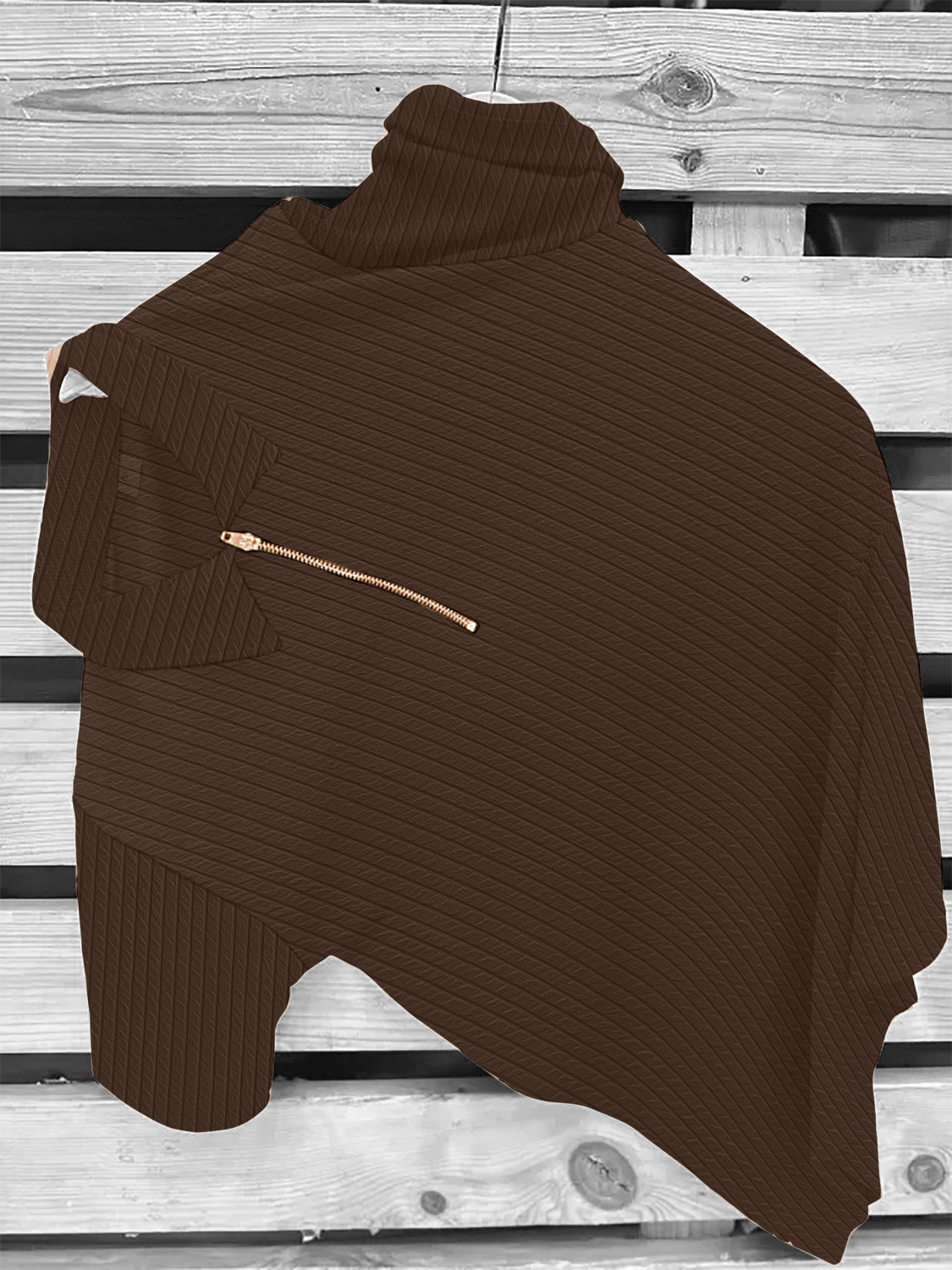Image of KAJARU Self Design Men Polo Neck Brown T-Shirt