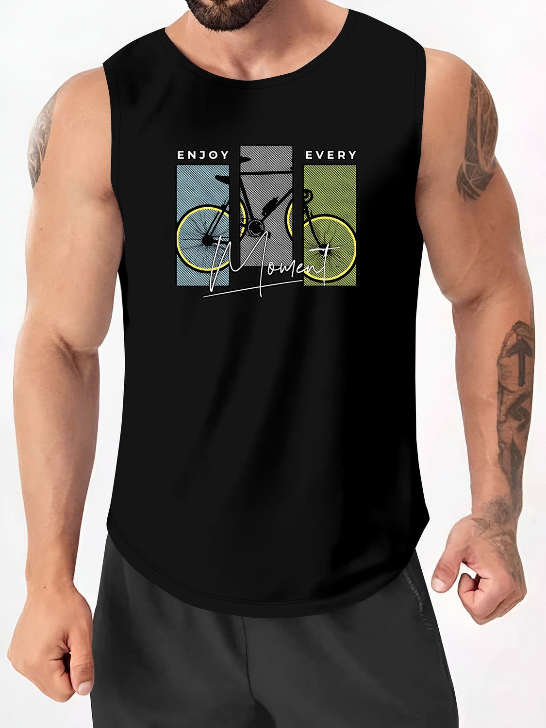 Image of KAJARU Printed Men Round Neck Black T-Shirt