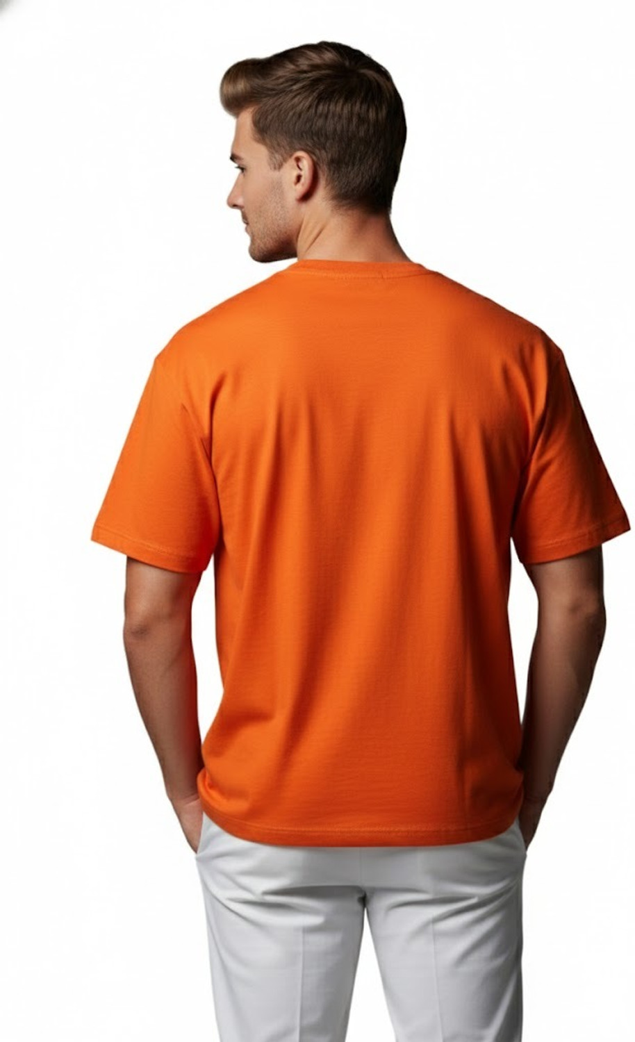 Image of UrGear Printed Men Round Neck Orange T-Shirt