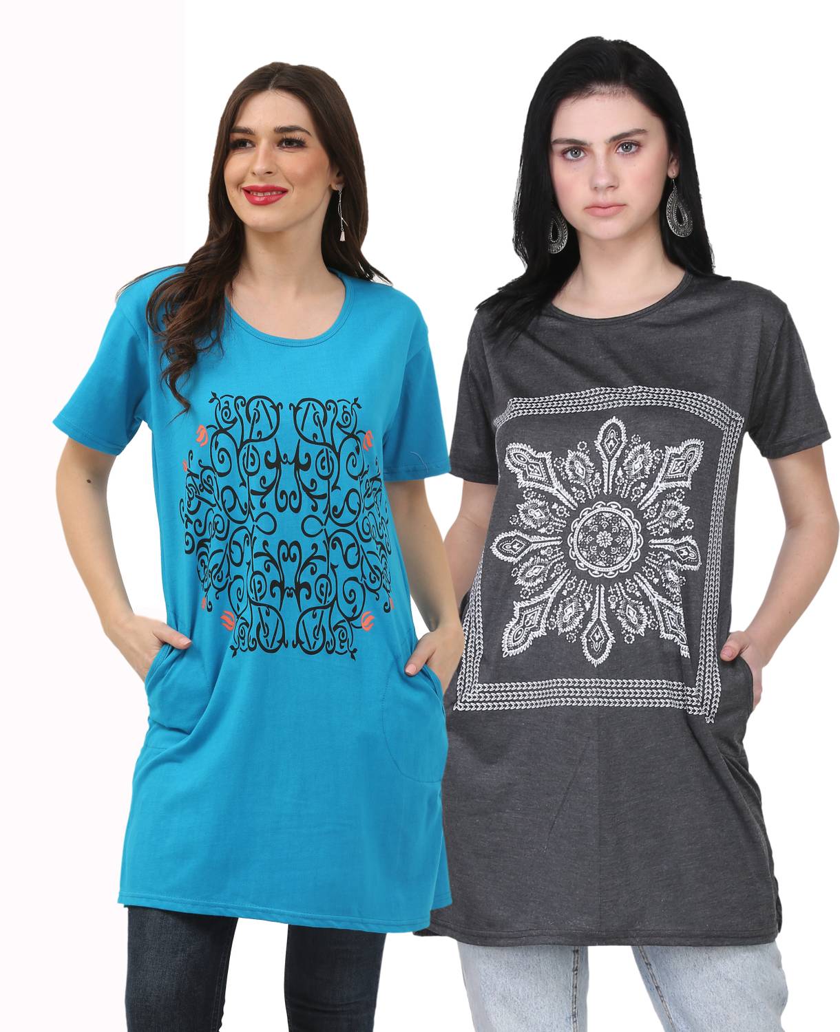 Ddaspration Printed Women Round Neck Multicolor T-Shirt