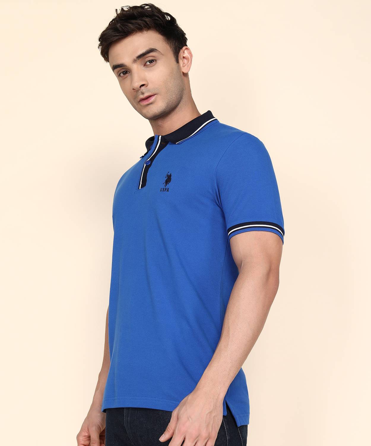U.S. POLO ASSN. Blue Polo Neck T-Shirt - Image 3
