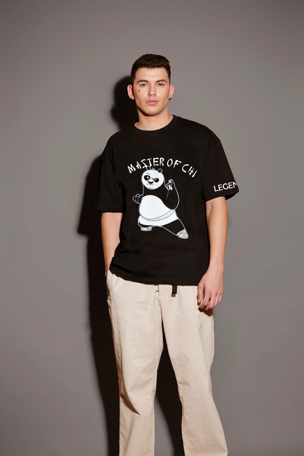 Image of dione fashion Printed, Typography Men Round Neck Black T-Shirt