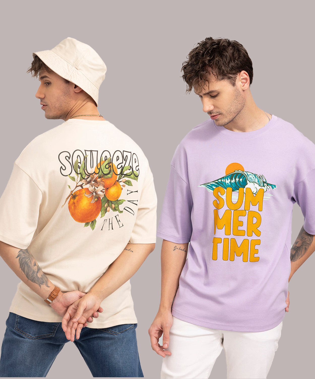 Image of HELL BOUND Typography Men Round Neck Multicolor T-Shirt