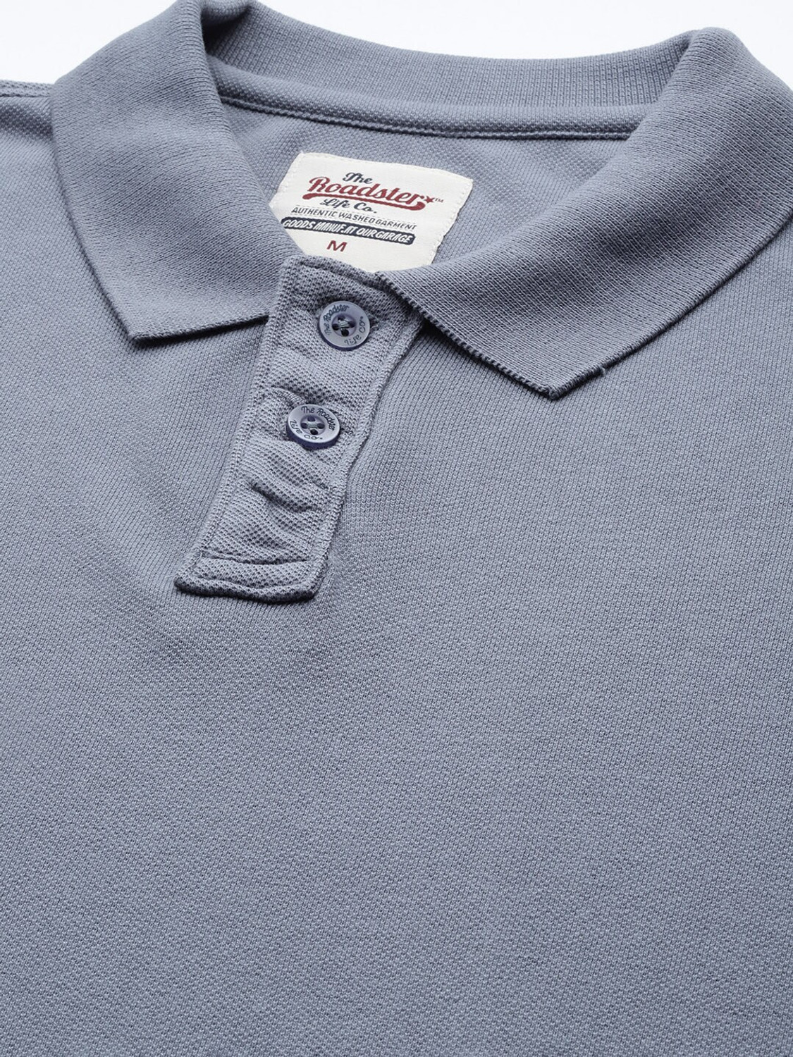 Image of Roadster Solid Men Polo Neck Grey T-Shirt