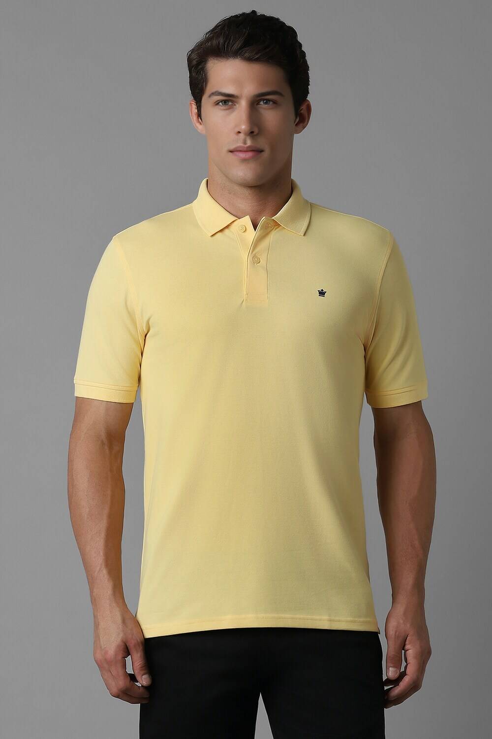 LOUIS PHILIPPE Regular Fit Casual Men Solid Polo Neck Polycotton