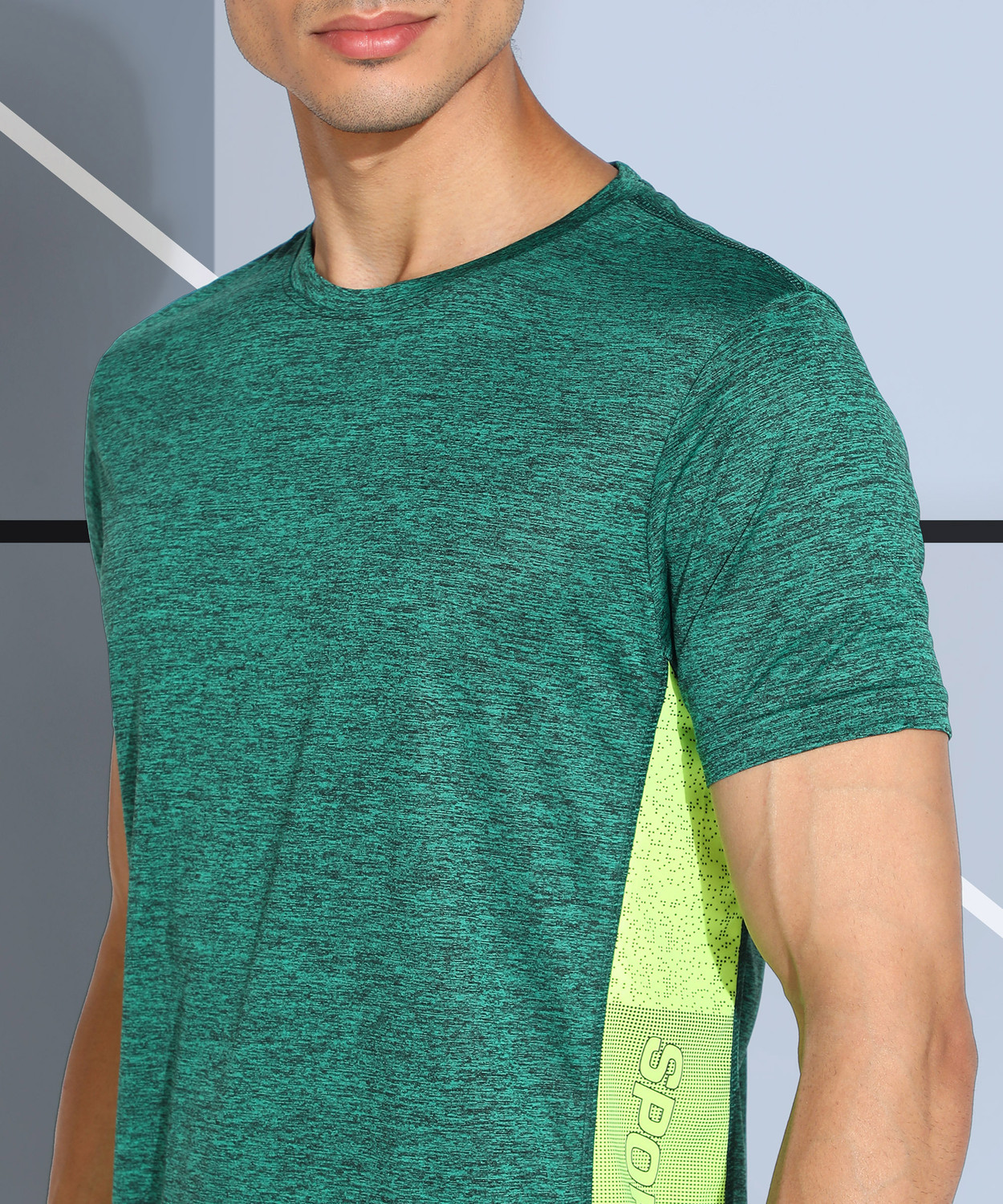 Image of Adrenex Colorblock Men Round Neck Multicolor T-Shirt