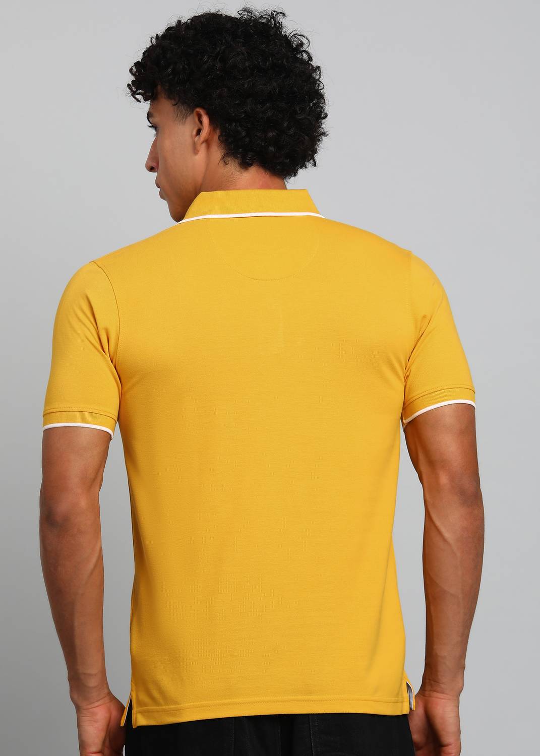 PARK AVENUE Yellow Polo Neck T-Shirt - Image 4