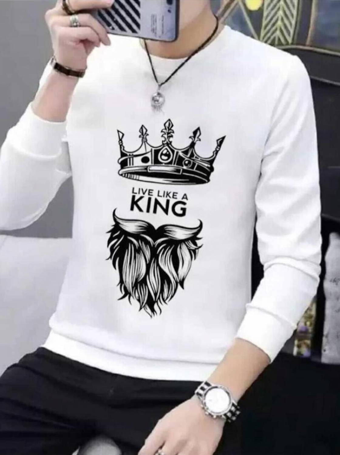MRAxBROTHERS Printed Men Round Neck White T-Shirt