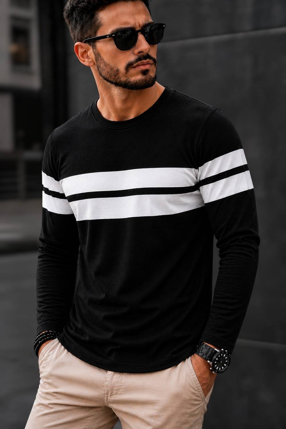 Autna Solid Men Round Neck Black T-Shirt