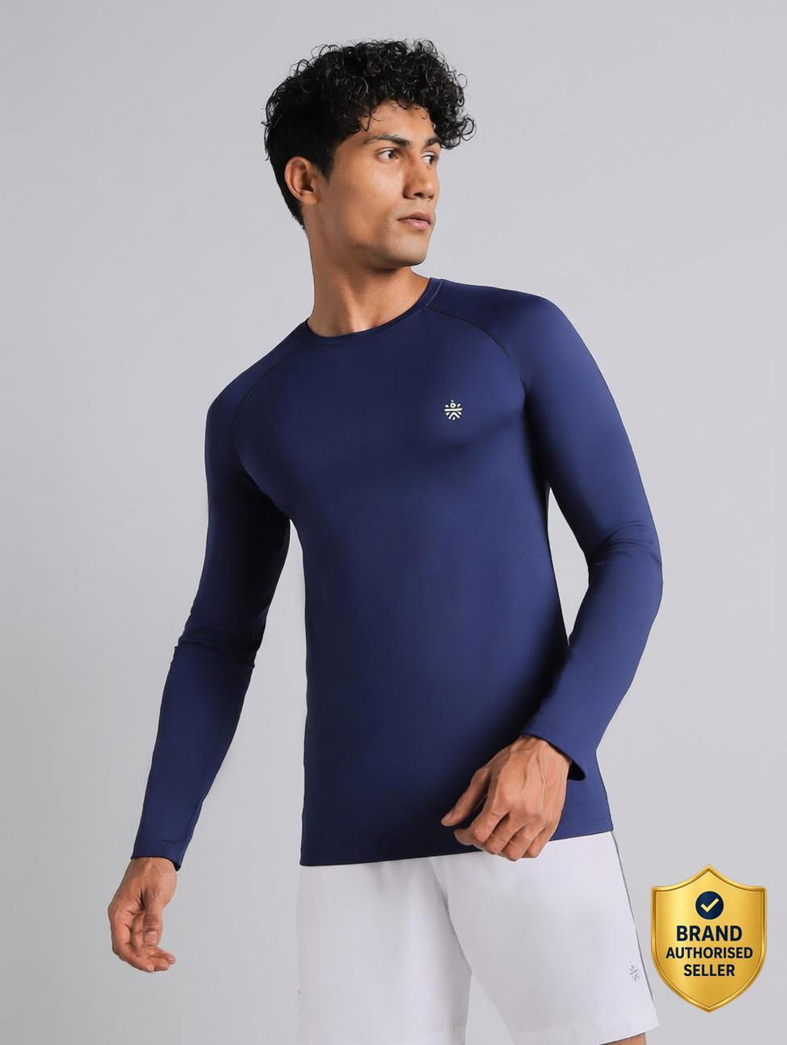 Cult Colorblock Men Round Neck Navy Blue T-Shirt