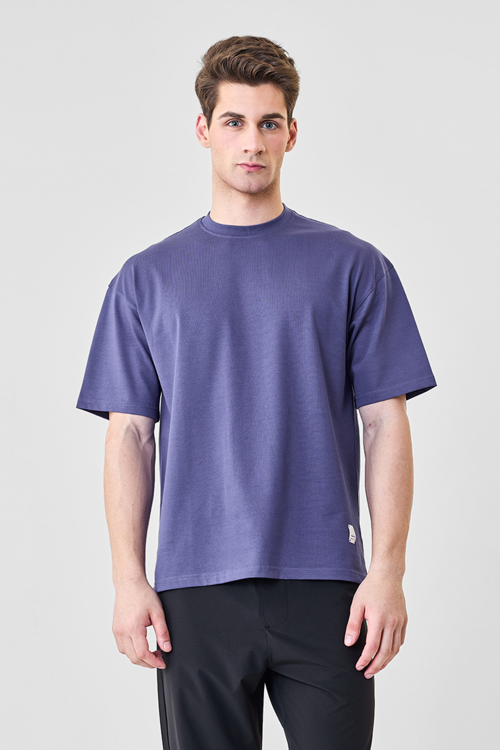 Image of Snitch Solid Men Crew Neck Light Blue T-Shirt