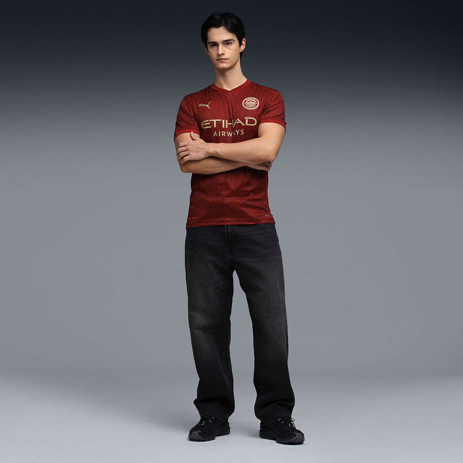 Image of PUMA Solid Men Crew Neck Red T-Shirt