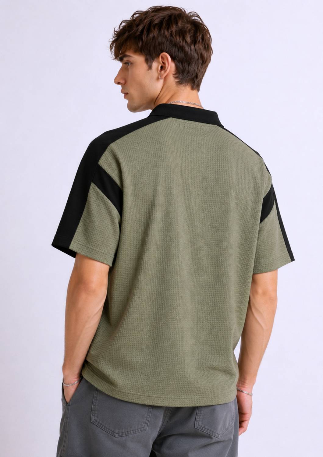 KEEPITUP Men Hooded Neck Light Green T-Shirt - Image 3