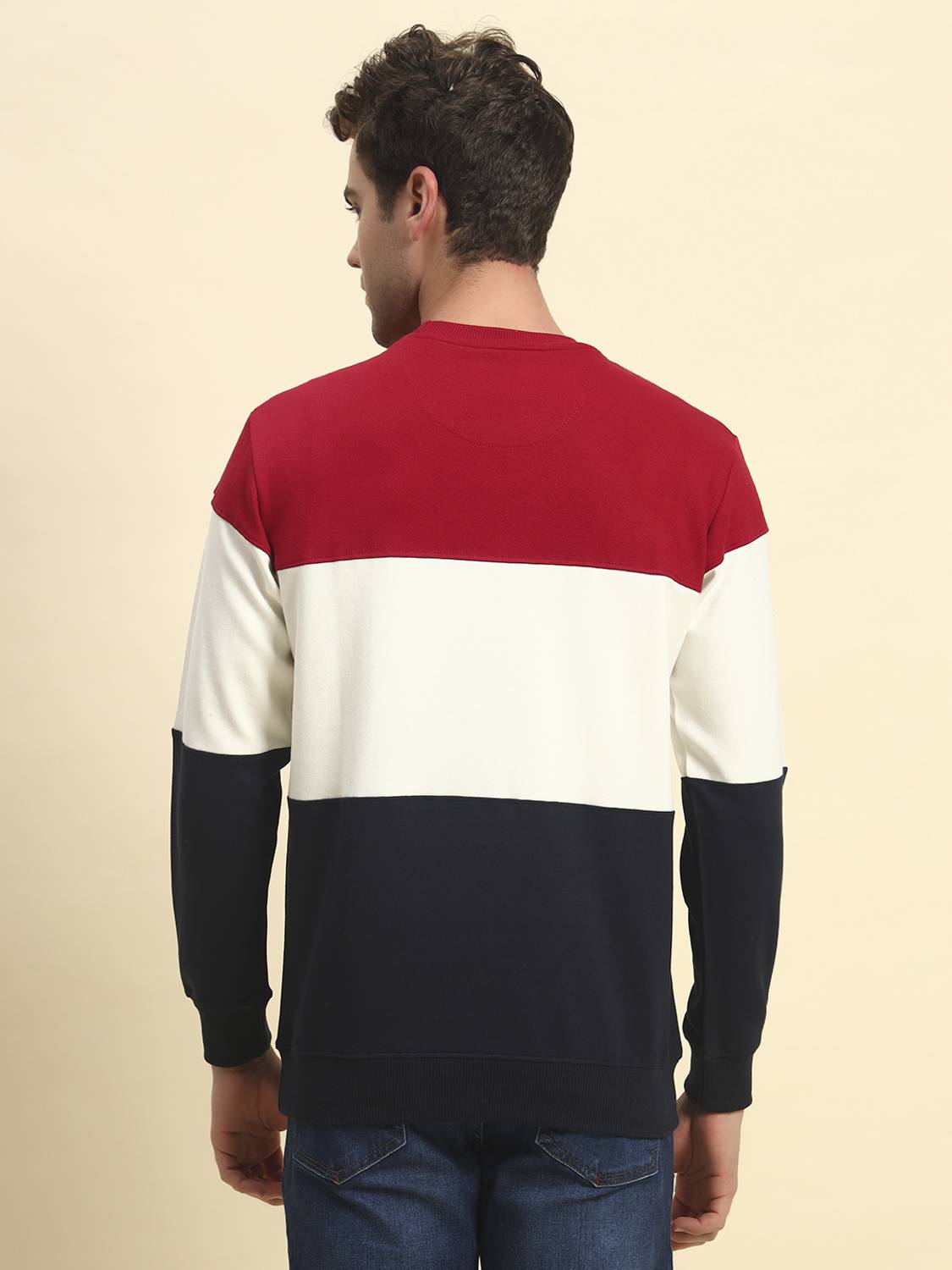 CANTABIL Men Dark Blue Round Neck T-Shirt - Image 2
