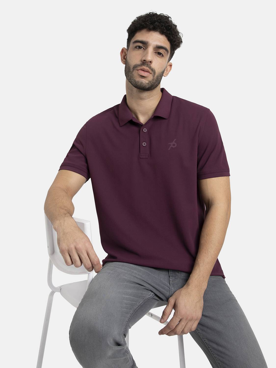 Jockey Men's Polo Neck Solid Brown T-Shirt - Image 5