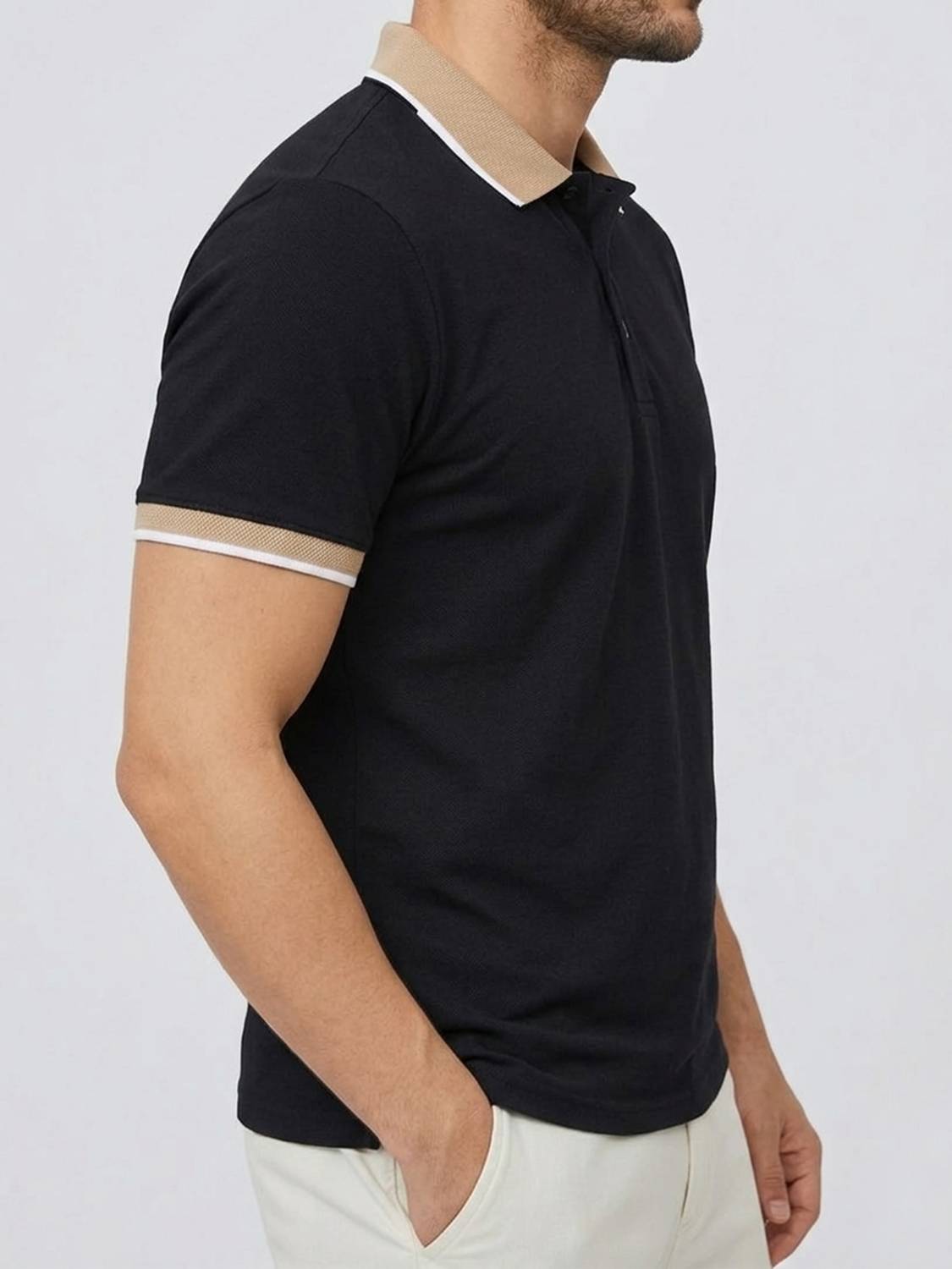 JUST ROAR Colorblock Men Polo Neck Multicolor T-Shirt - Image 3