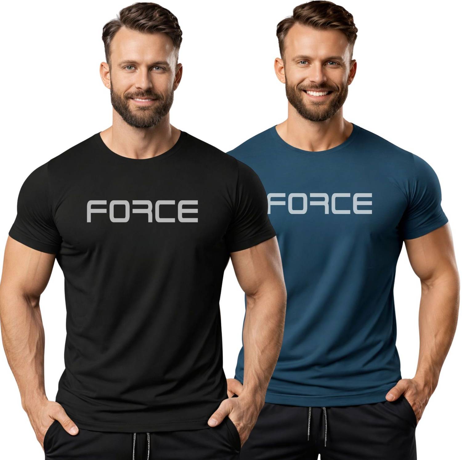 3colors Printed Men Round Neck Blue, Black T-Shirt