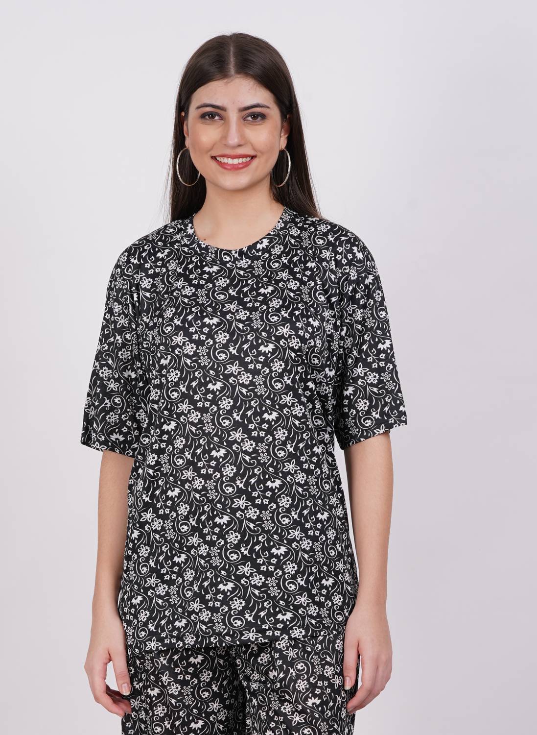 Aileyis Printed Women Round Neck Multicolor T-Shirt
