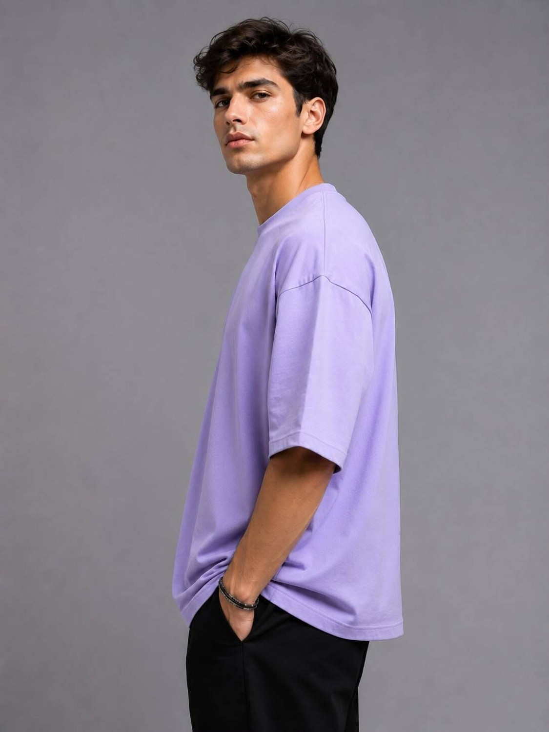 Image of JAI GANESHA Men Graphic Print Round Neck Polycotton Purple T-Shirt