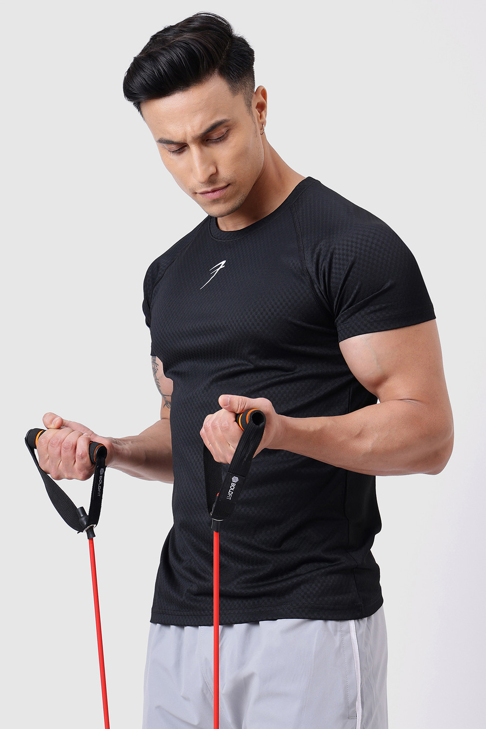Image of FuaarK Solid Men Round Neck Black T-Shirt
