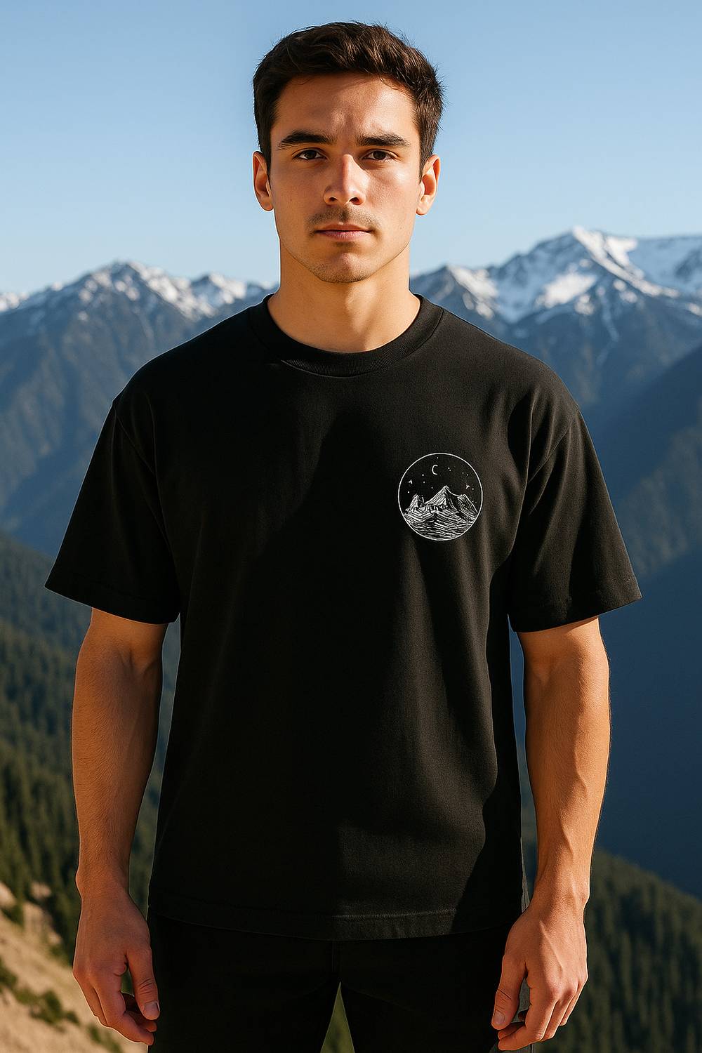 Crazybee CB Printed Men Round Neck Black T-Shirt - Image 2
