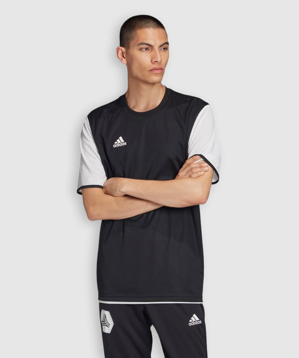 ADIDAS Colorblock Men Round Neck Reversible White, Black T-Shirt