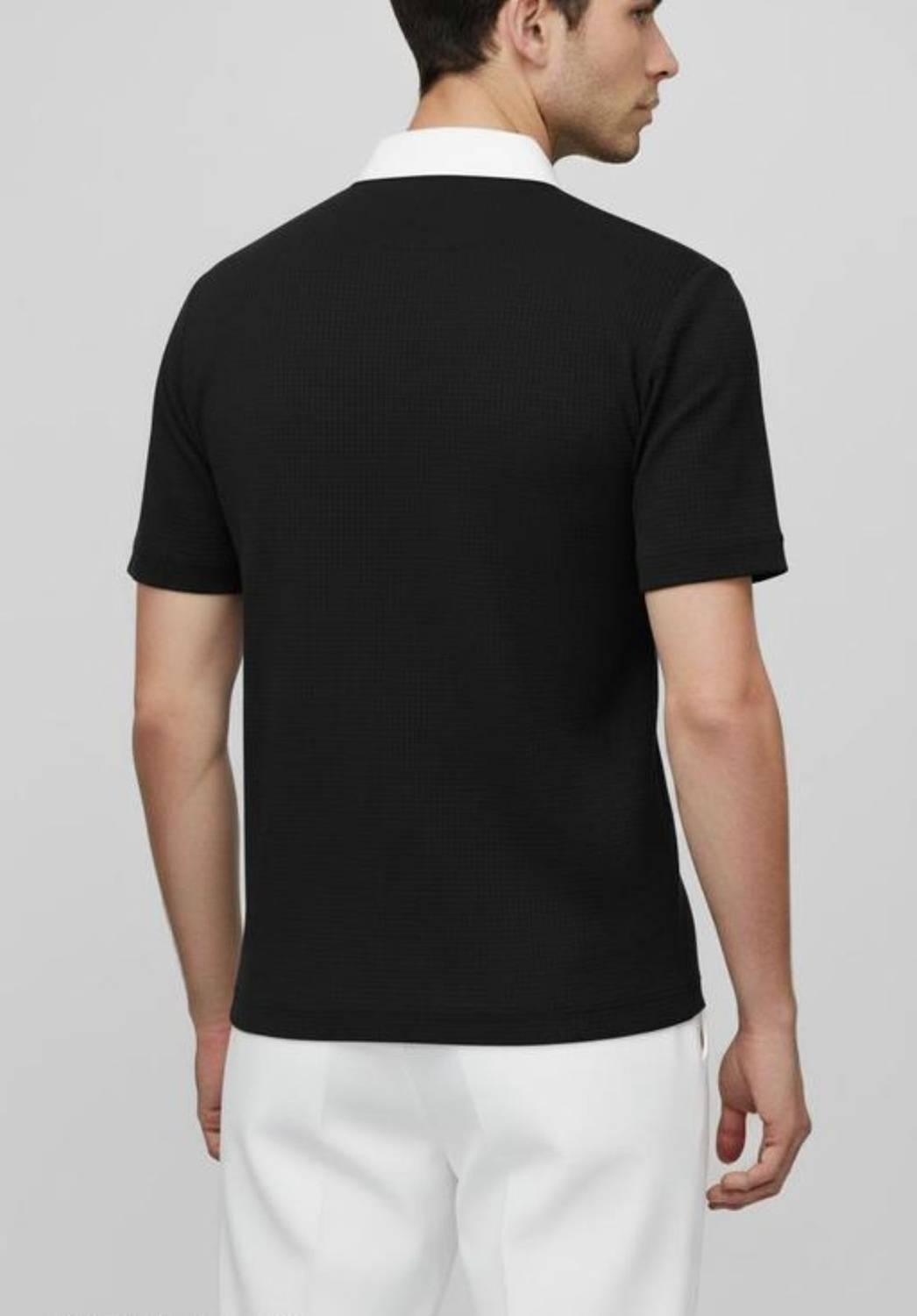 Texfield Colorblock Men Polo Neck Black, Dark Green T-Shirt Pack of 2 - Image 2