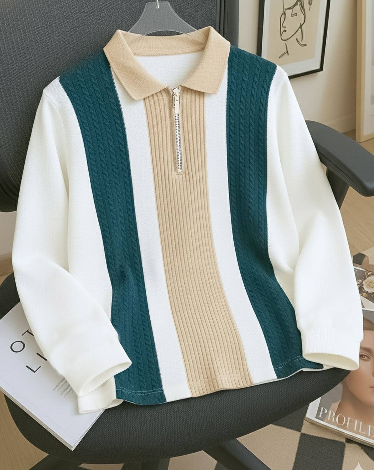 AUSK Full Sleeve Striped Men Sweatshirt - Image 1