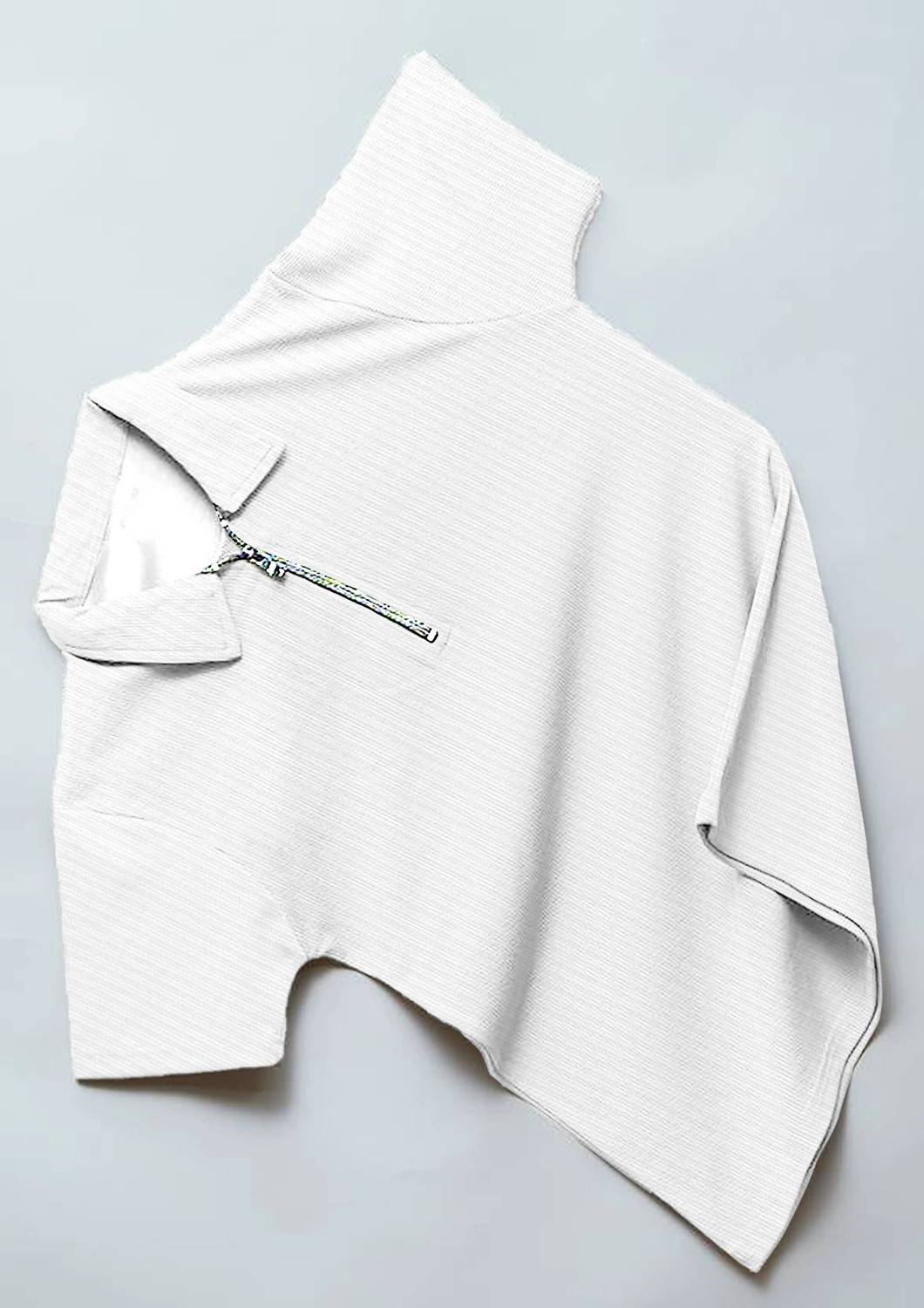 HELMONT Solid Men Zip Neck White T-Shirt