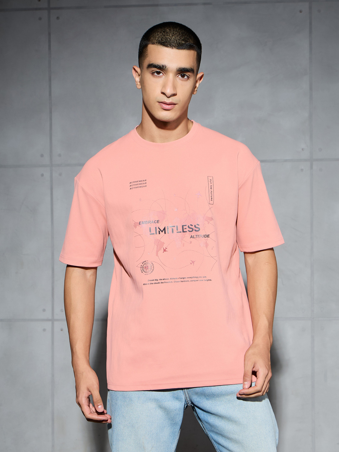 Image of TECHNOSPORT Graphic Print Men Crew Neck Orange T-Shirt