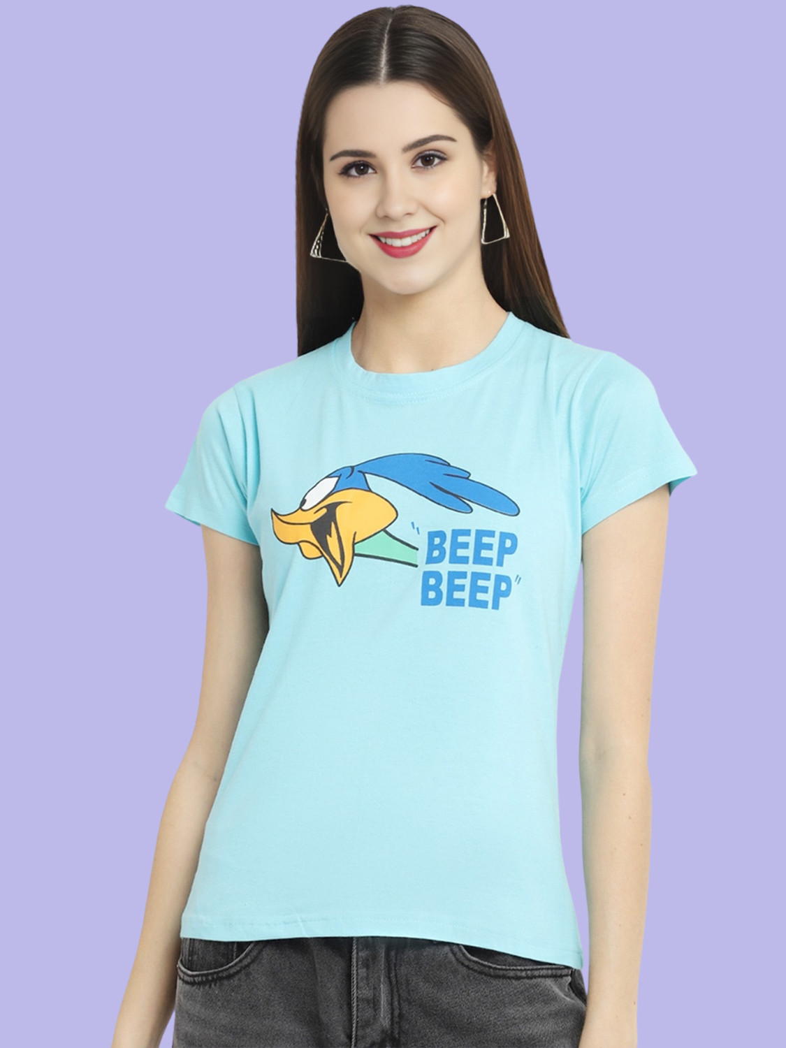 Image of METRONAUT Graphic Print Women Round Neck Multicolor T-Shirt