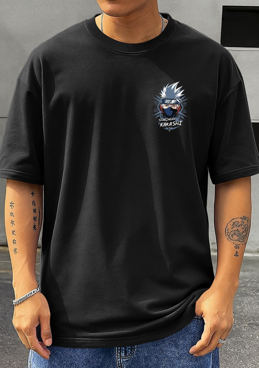 Image of RetroTees Printed Men Round Neck Black T-Shirt