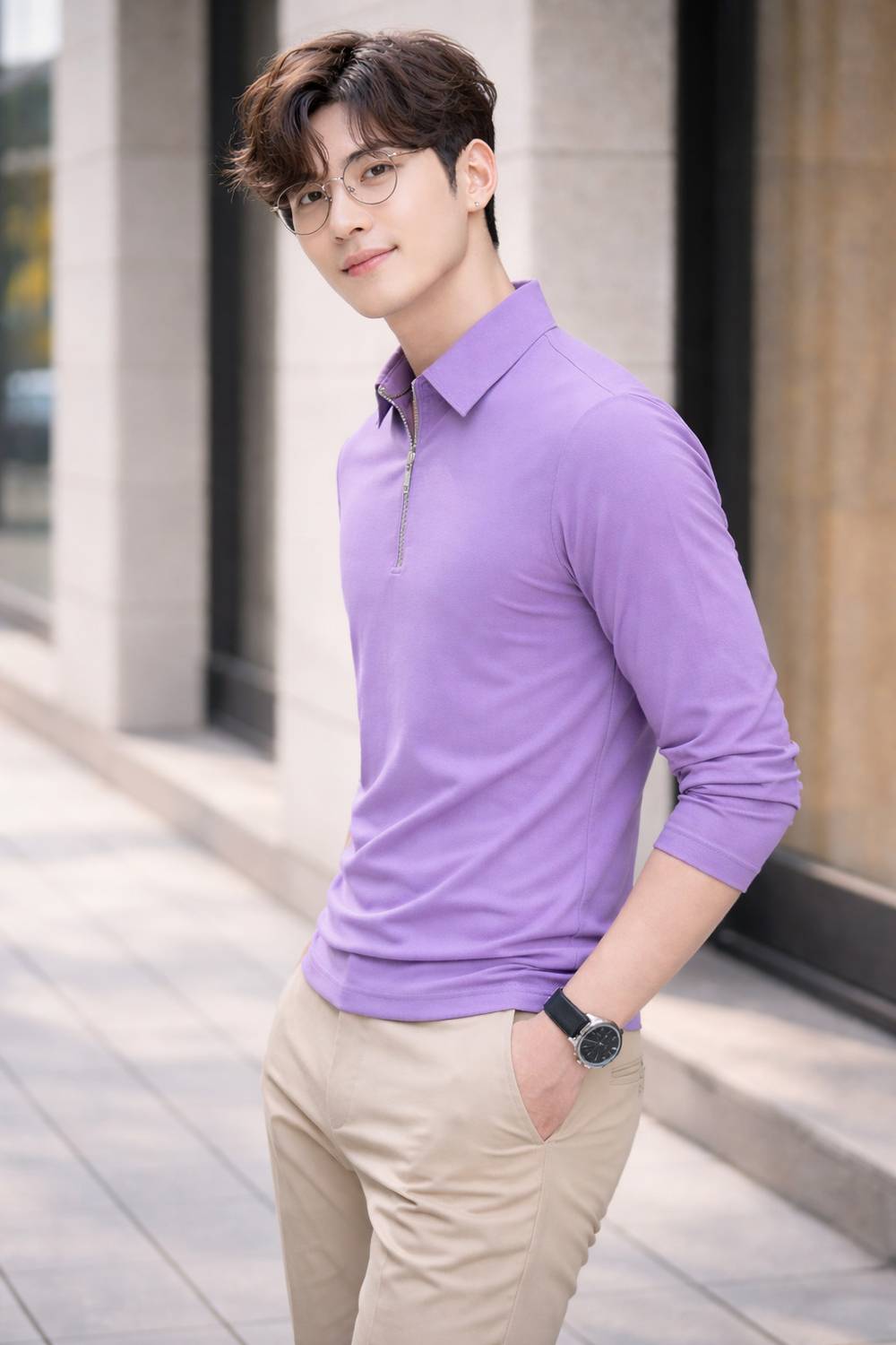 JUGULAR Solid Men Zip Neck Purple T-Shirt - Buy JUGULAR Solid Men