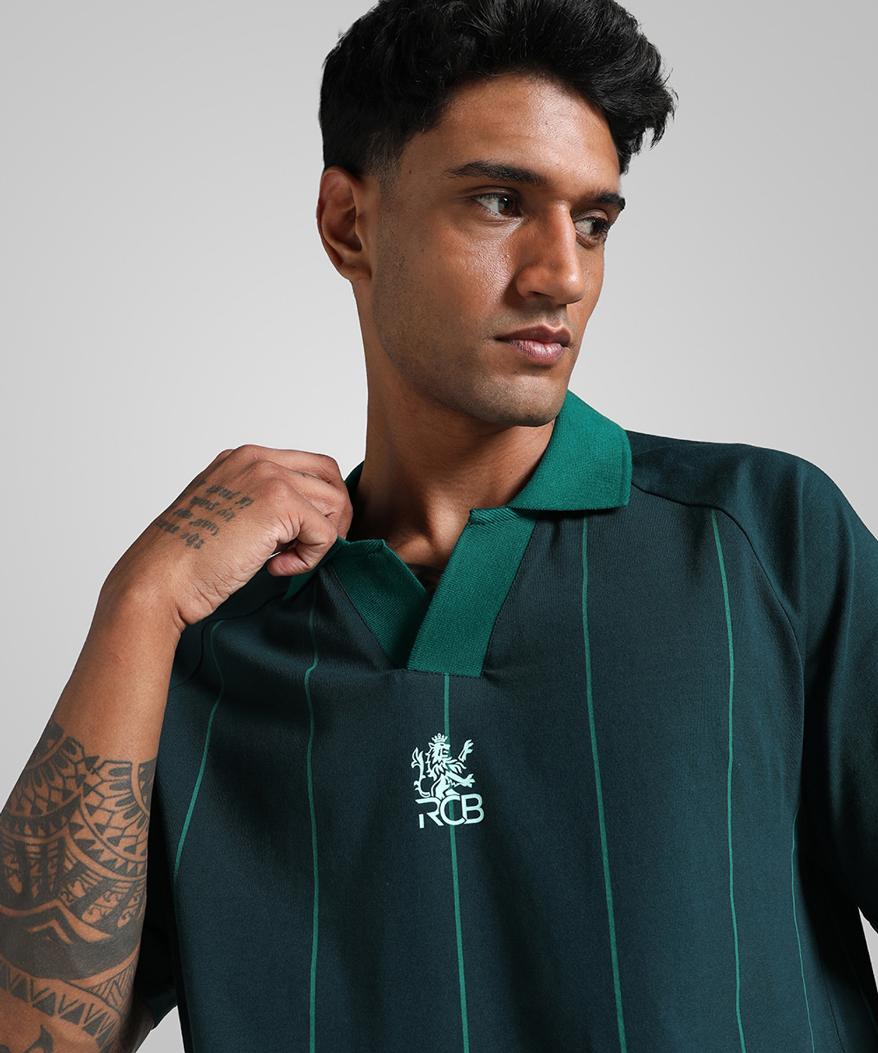 Image of PUMA Printed Men Polo Neck Green T-Shirt