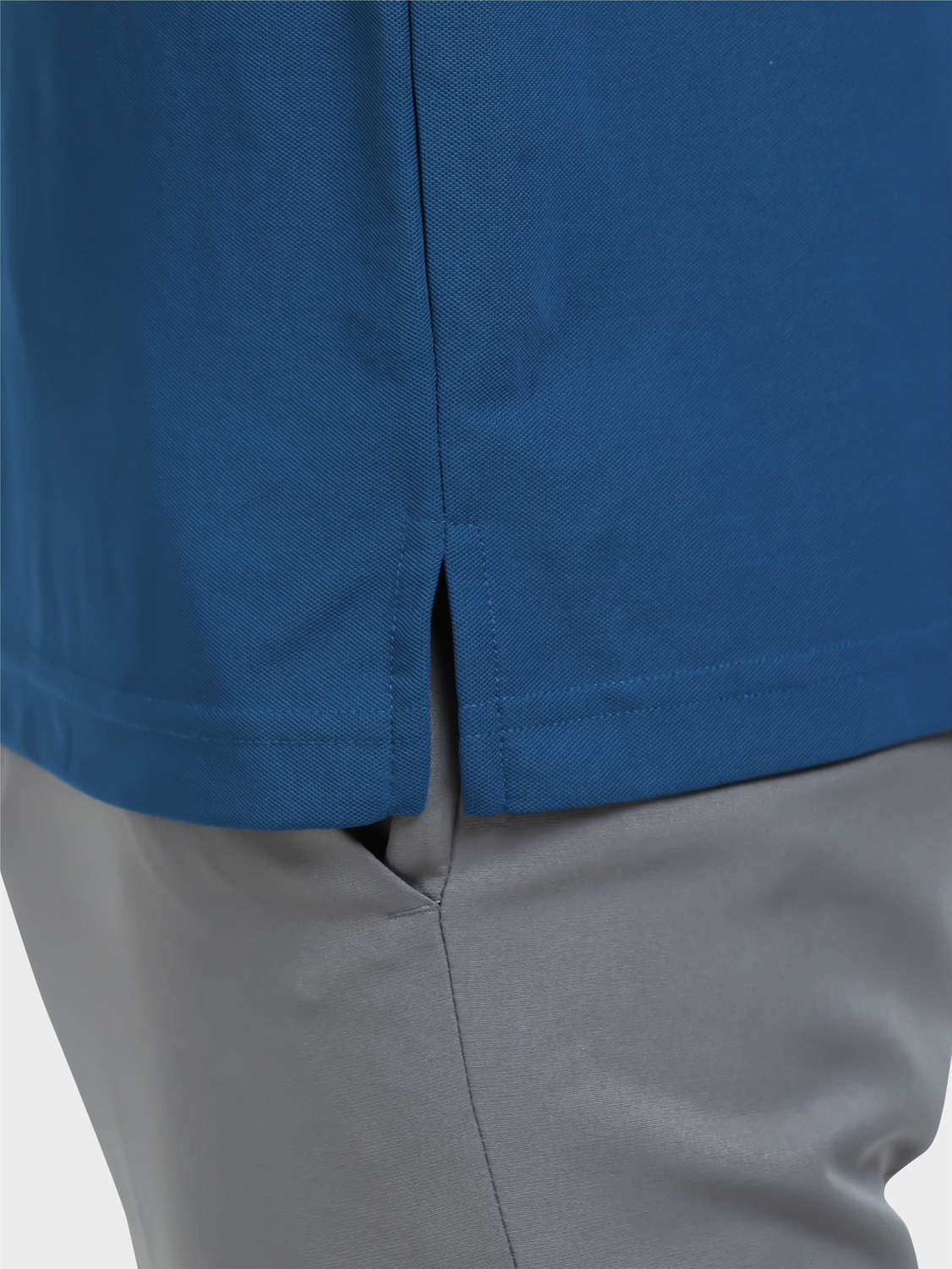 Image of Stellers Solid Men Polo Neck Blue T-Shirt