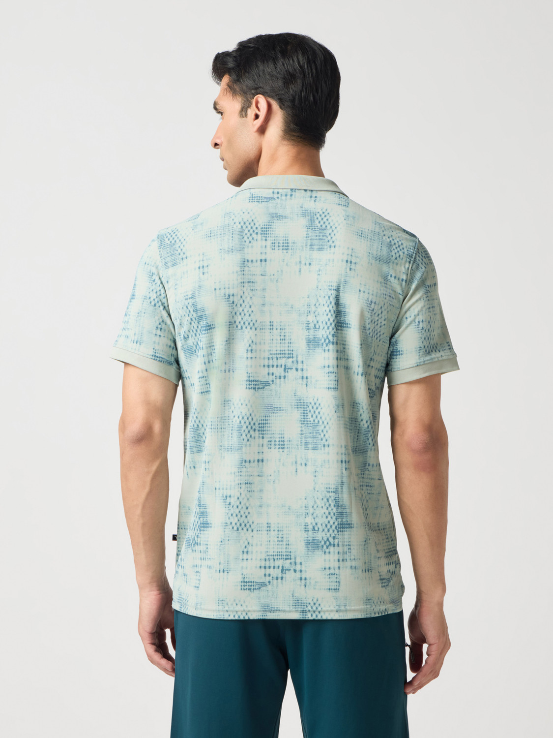 Image of TECHNOSPORT Self Design Men Polo Neck Light Green T-Shirt