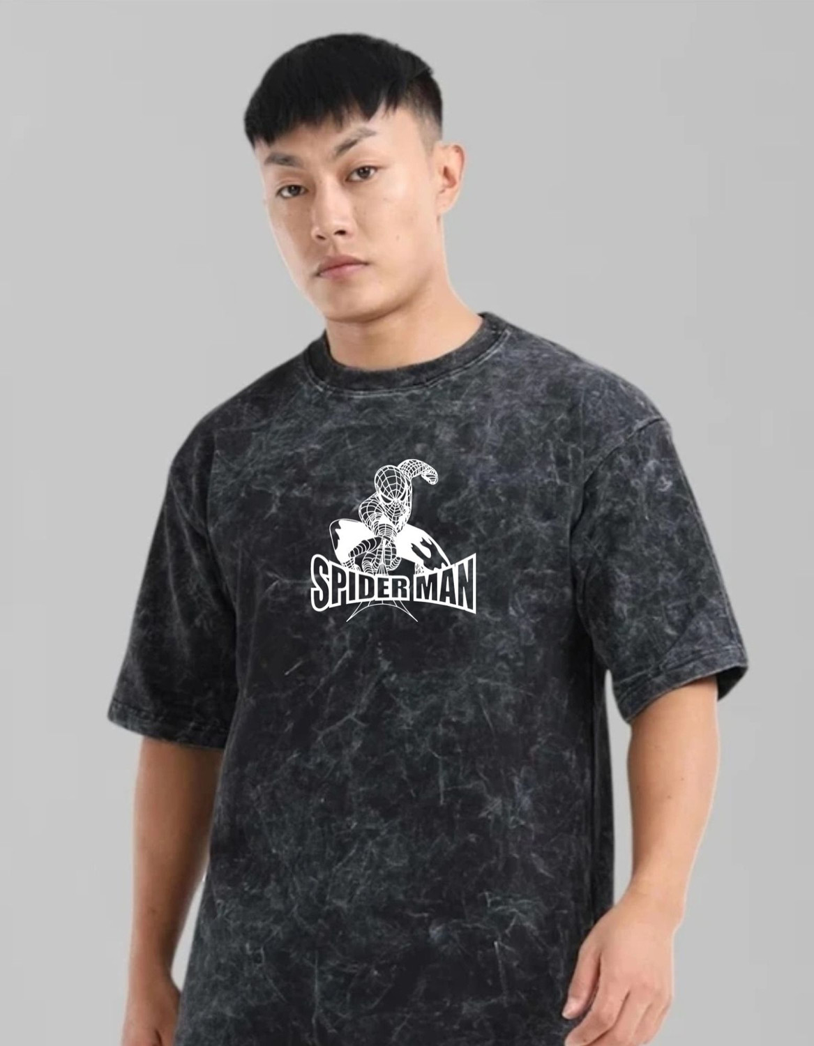 Image of LazyGreg Graphic Print, Washed /Ombre Men Round Neck Black T-Shirt
