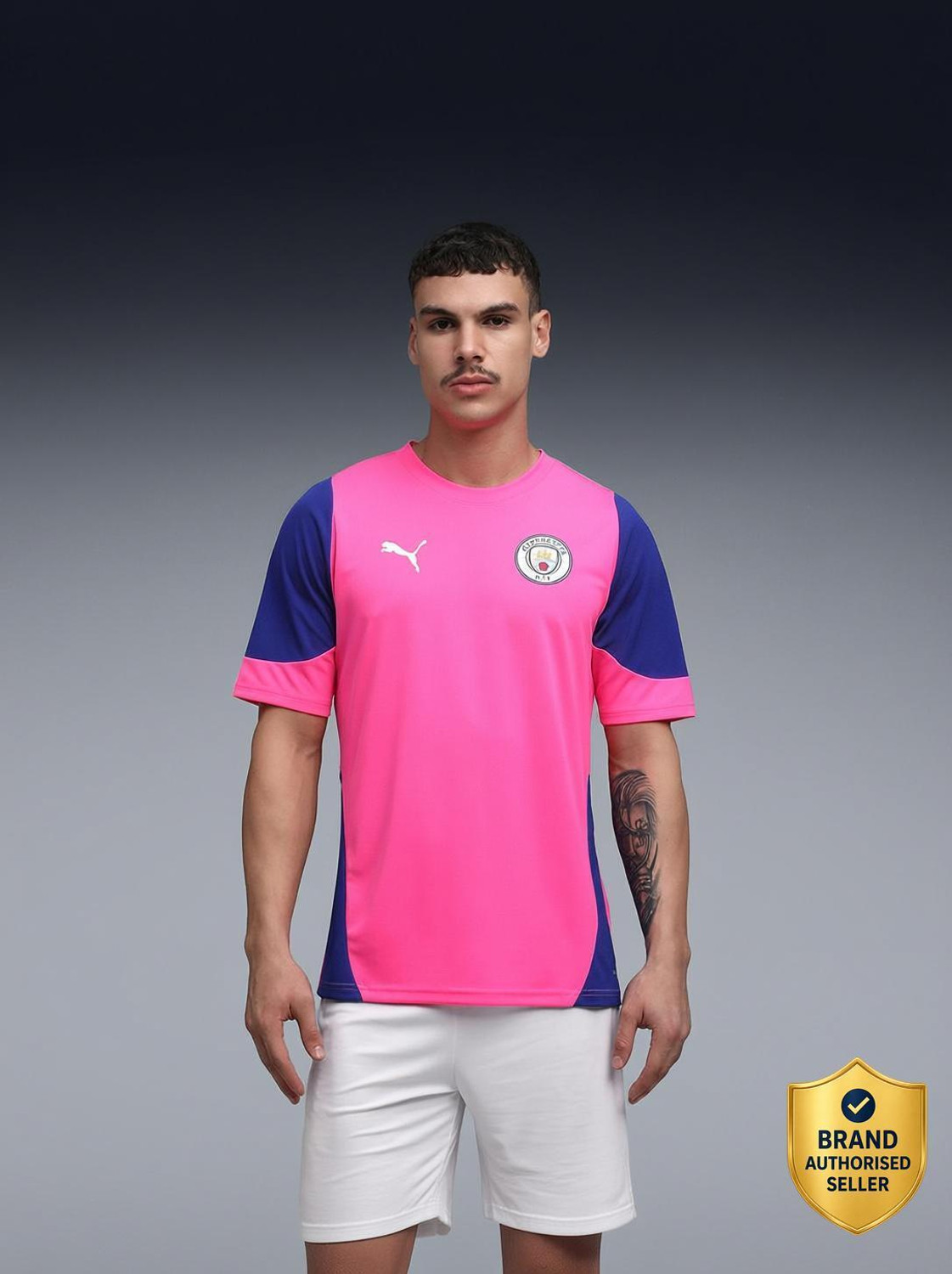 Image of PUMA Printed Men Crew Neck Pink T-Shirt